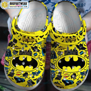 Batman Yellow Cute Clogs - DC Superhero Themed Shoes for Kids