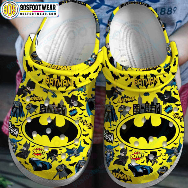 Batman Yellow Cute Clogs – DC Superhero Themed Shoes for Kids