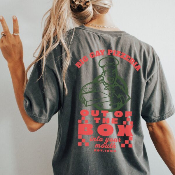 Big Gay Pizzeria Pride Shirt featuring WLW and Queer Art by Chappell Roan