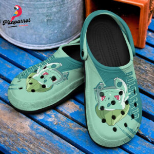Bulbasaur Grass Type Pokemon CuteCrocs-Shoes Classic Clogs Shoes In Green