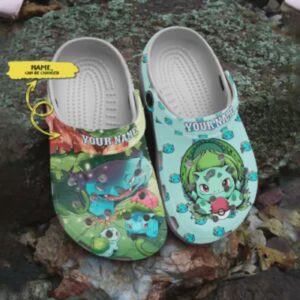 Bulbasaur Pokemon Cute Design Light Green Clogs