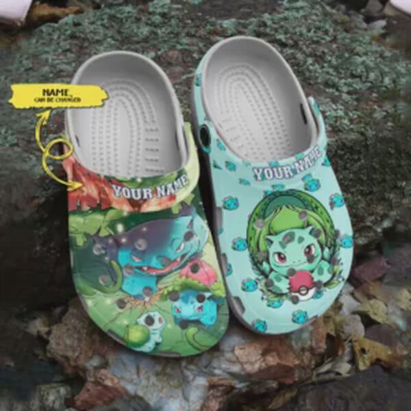 Bulbasaur Pokemon Cute Design Light Green Clogs