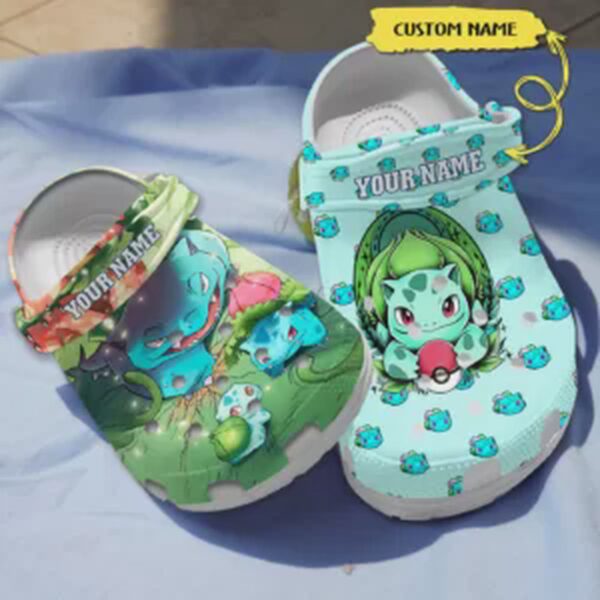 Bulbasaur Pokemon Cute Design Light Green Clogs