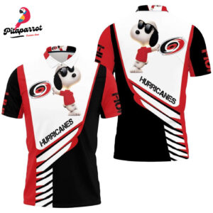 Carolina Hurricanes Snoopy 3D Polo Shirt: Perfect Gift for Sports Lovers and Hurricanes Fans