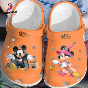 Clog Shoes - Clog Shoes Mickey Mouse and Minnie Mouse Happy Halloween