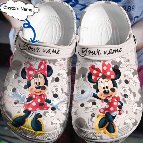 Custom Name Beauty Minnie Clogs For Kids And Adults
