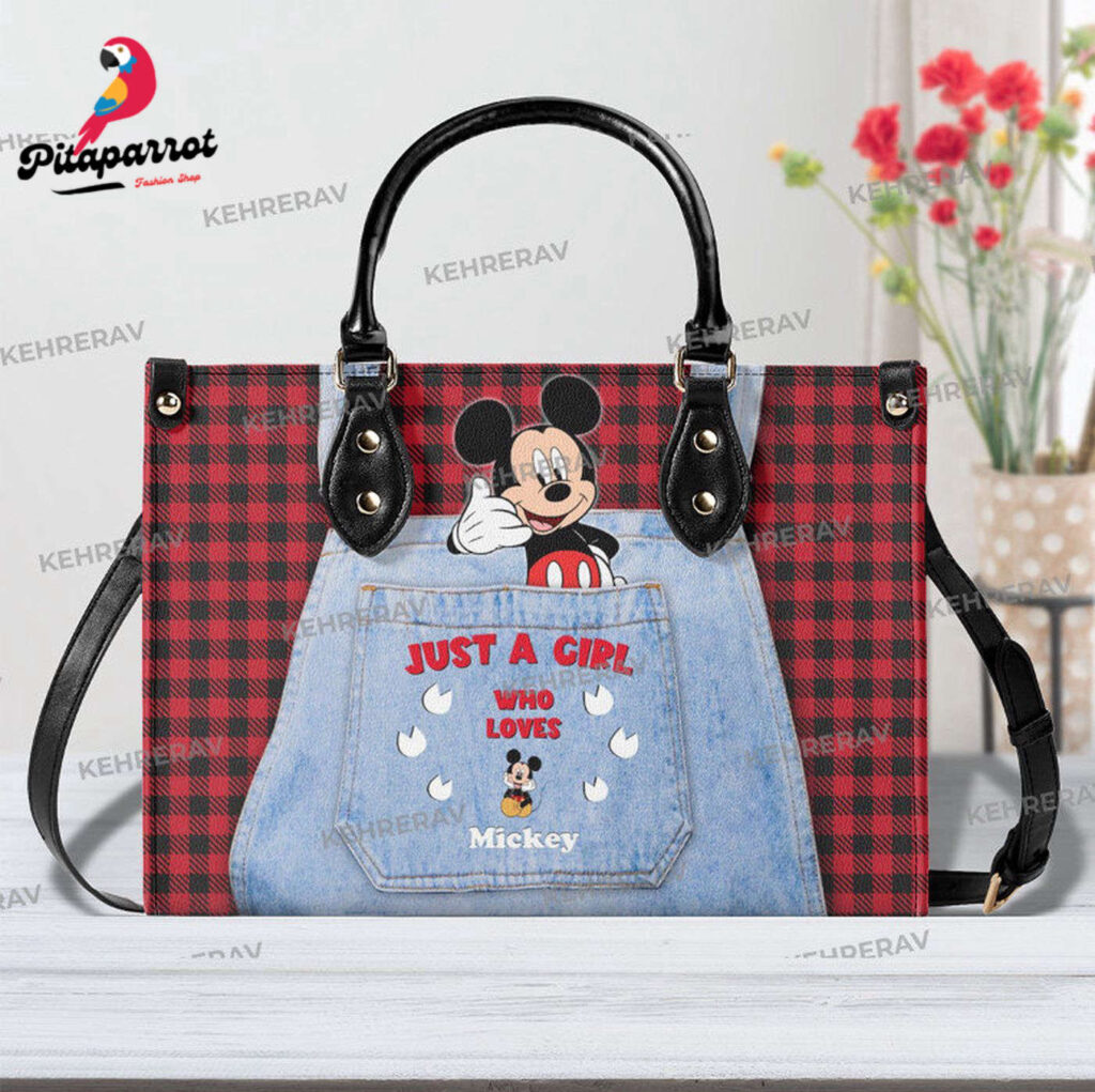 Personalized Mickey Mouse Leather Handbag: Perfect Mother s Day Gift for Mickey Lovers Personalized Mickey Mouse Leather Handbag: Perfect Mother s Day Gift for Mickey Lovers