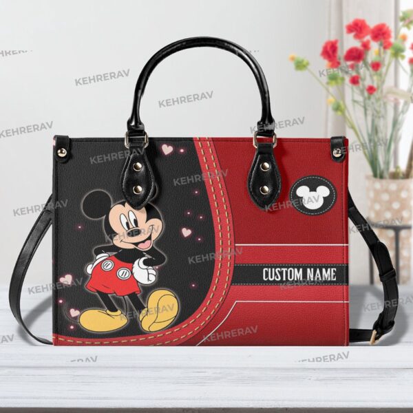 Personalized Mickey Mouse Leather Handbag – Perfect Mother s Day Gift for Mickey Lovers!