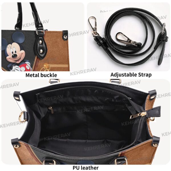 Personalized Mickey Leather Handbag for Women – Handmade Custom Bag for Mickey Lovers