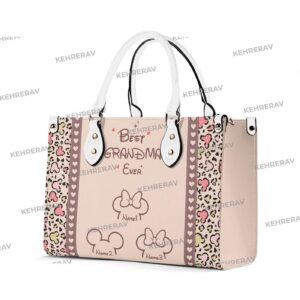 Personalized Mickey Minnie Best Grandma Leather Handbag - Mother s Day Gift 3