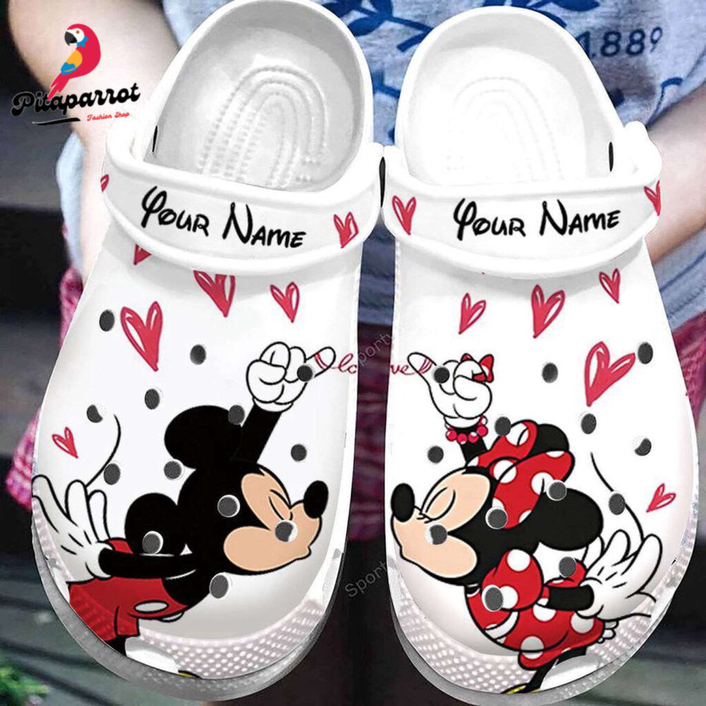 Custom Name Mickey Minnie So Cute Love Couple White ClogsClogs-Shoes Shoes Custom Name Mickey Minnie So Cute Love Couple White ClogsClogs-Shoes Shoes