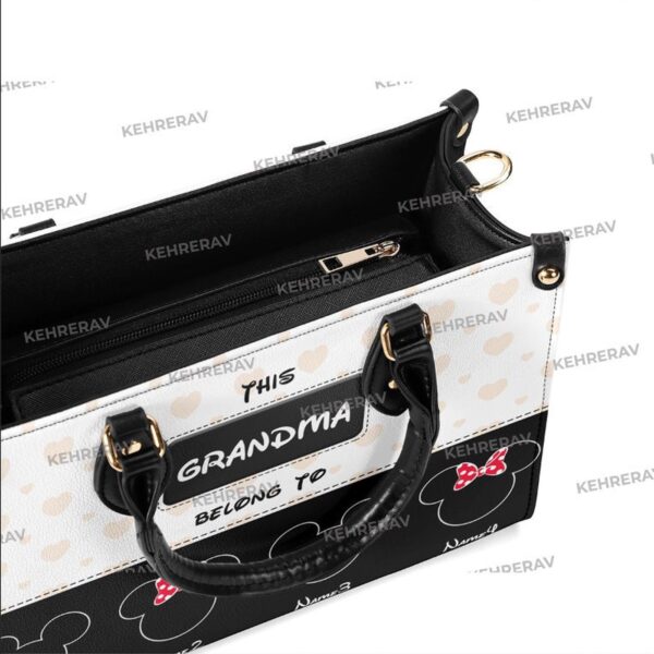 Personalized Mickey Grandma Leather Handbag Mickey Women Purses Mother s Day Gift