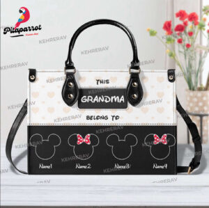 Personalized Mickey Grandma Leather Handbag Mickey Women Purses Mother s Day Gift