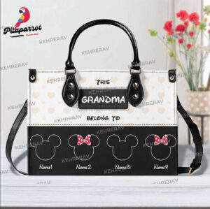 Personalized Mickey Grandma Leather Handbag Mickey Women Purses Mother s Day Gift