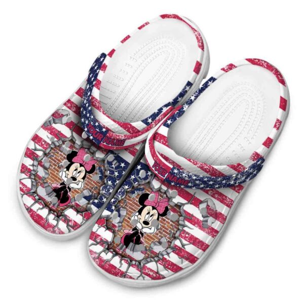 Custom Name Minnie Mouse Freedom Splinter Clogs For Kids And Adults