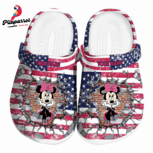 Custom Name Minnie Mouse Freedom Splinter Clogs For Kids And Adults