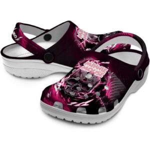 Custom Name Minnie Mouse Gothic Skull Clogs For Kids And Adults