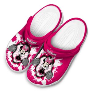 Custom Name Minnie Mouse Gripping Hand Clogs For Kids And Adults