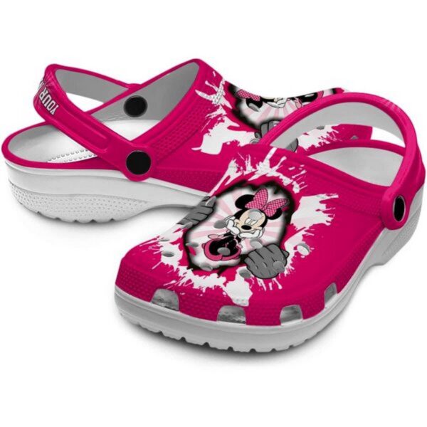 Custom Name Minnie Mouse Gripping Hand Clogs For Kids And Adults