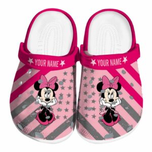 Custom Name Minnie Mouse Star Spangled Graphic Clogs For Kids And Adults 3