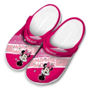 Custom Name Minnie Mouse Vibrant Dual Tone Clogs For Kids And Adults