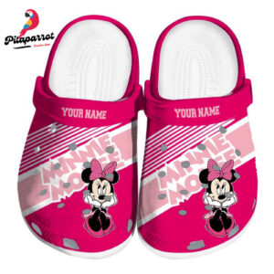 Custom Name Minnie Mouse Vibrant Dual Tone Clogs For Kids And Adults