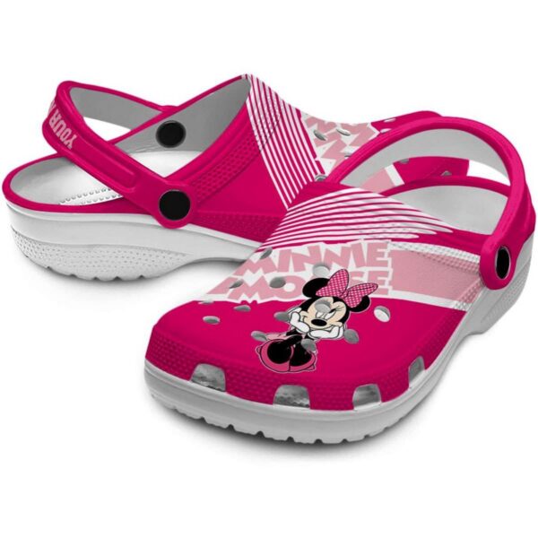 Custom Name Minnie Mouse Vibrant Dual Tone Clogs For Kids And Adults