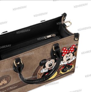 Cute Mickey Minnie Leather Handbag – Custom Women s Purse for Mickey Lovers