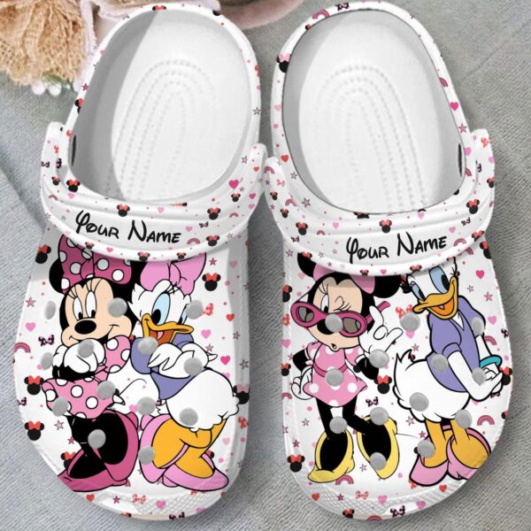Cute Minnie Mouse And Daisy Duck Custom Name Clogs