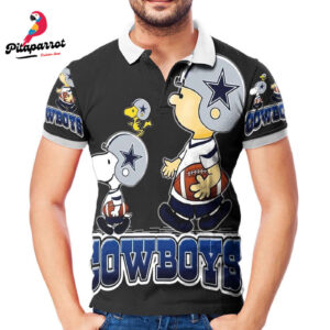 Dallas Cowboys Chairlie Snoopy Woodstock 3D All Over Print Polo Shirt - Official NFL Merchandise