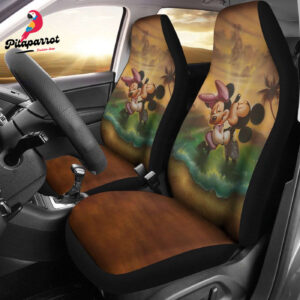 Disney Mickey Kiss Minnie Jungle Car Seat Cover - Cute & Durable Design