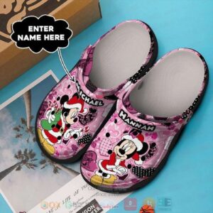 Disney Mickey Minnie Christmas Custom Name Santa Claus Cosplay Christmas Clogs Clogs Clogband Shoes