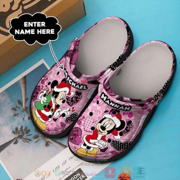 Disney Mickey Minnie Christmas Custom Name Santa Claus Cosplay Christmas Clogs Clogs Clogband Shoes