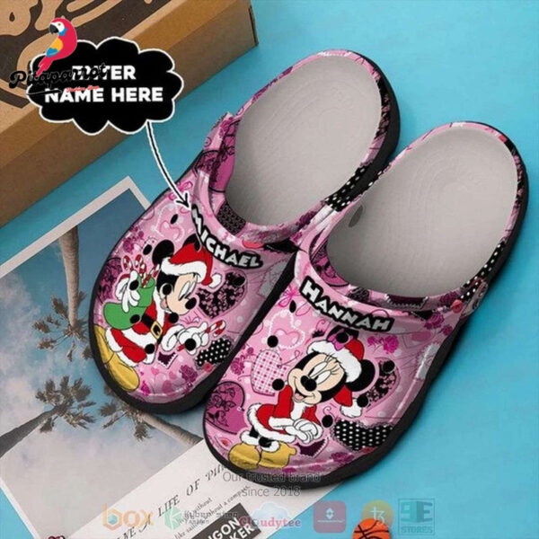 Disney Mickey Minnie Christmas Custom Name Santa Claus Cosplay Christmas Clogs Clogs Clogband Shoes