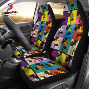 Disney Mickey Mouse Colorful Car Seat Cover - Fun Shades Design for Kids
