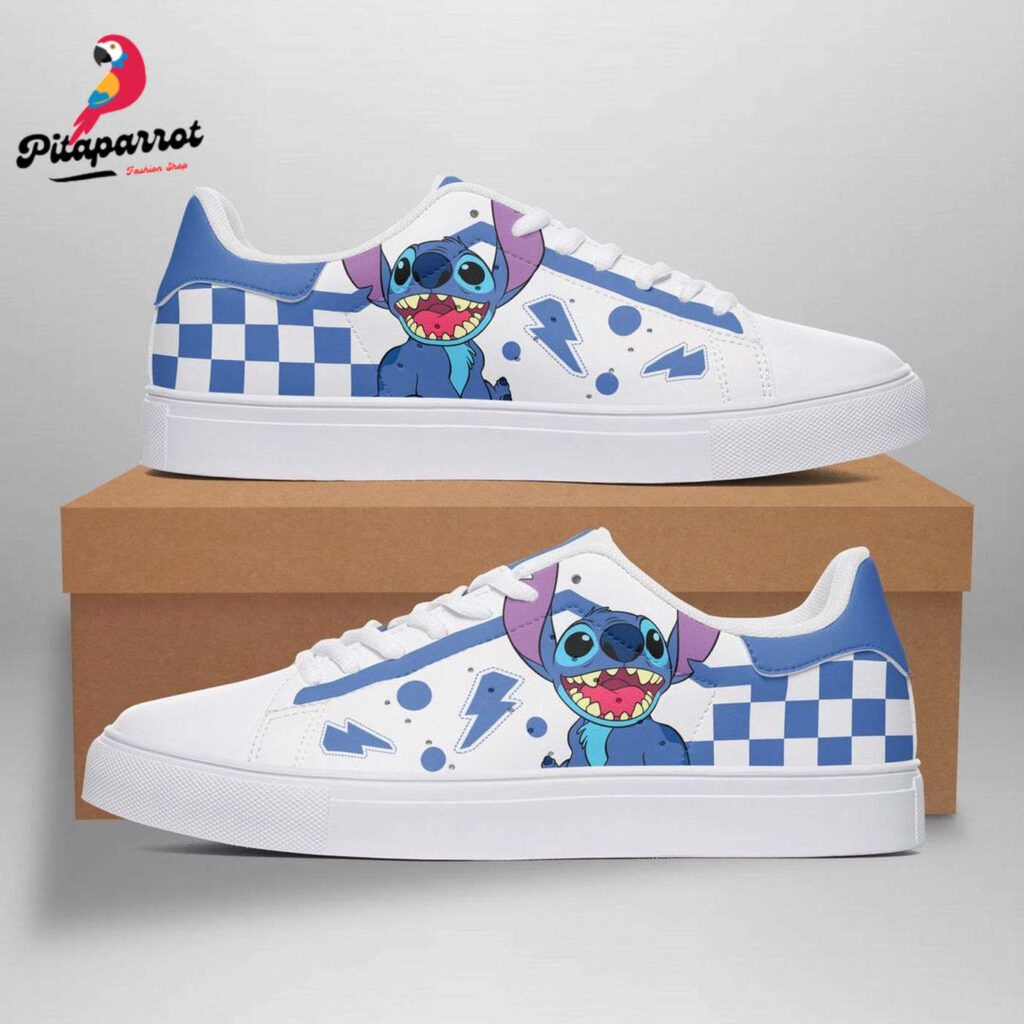 Disney Stitch Lightning Stan Smith Shoes Leather Low Top Skate Sneaker ST0540 Disney Stitch Lightning Stan Smith Shoes Leather Low Top Skate Sneaker ST0540