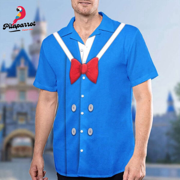 Disney Cartoon Hawaiian Shirt Donald Duck & Mickey Mouse Button Up Gift