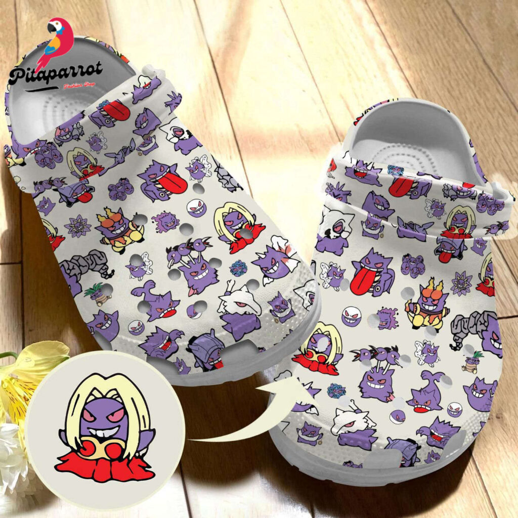 Gengar Cosplay Pokemon Clogs, Purple Color Gengar Cosplay Pokemon Clogs, Purple Color