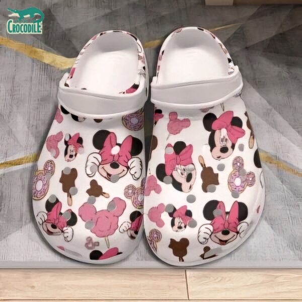 Hide and Seek Minnie Mouse White Clogs For Kids & Adults
