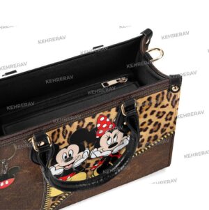 Leopard Minnie Lover s Handbag Custom Leather Woman Handbag Handmade Bag Minnie Women Bags Purse 3