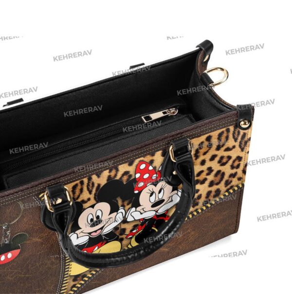 Leopard Minnie Lover s Handbag Custom Leather Woman Handbag Handmade Bag Minnie Women Bags Purse