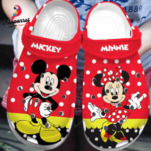 Lovely Mickey Minnie Red Clogs Shoes