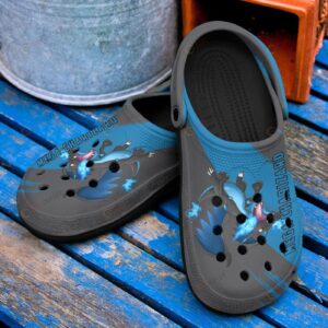 Mega Charizard Pokemon CuteCrocs-Shoes Classic Clogs Shoes In Blue Black