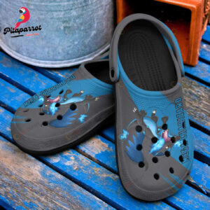 Mega Charizard Pokemon CuteCrocs-Shoes Classic Clogs Shoes In Blue Black