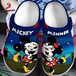 Mickey & Minnie W Outside PatternClogs-Shoes-Slippers Classic Clogs Shoes In Dark Blue