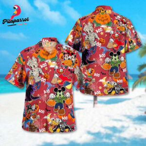Mickey & Friends Halloween Hawaiian Shirt Summer All Over Print Button Up