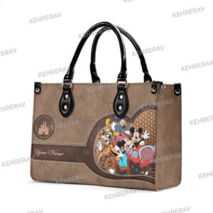 Mickey and Friends Leather Handbag: Custom Woman s Purse Vintage Design