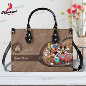 Mickey and Friends Leather Handbag - Custom Woman s Bag for Mickey Lovers