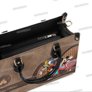 Mickey and Friends Leather Handbag – Custom Woman s Bag for Mickey Lovers