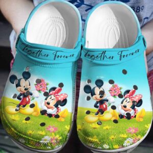Mickey And Minnie FloralClogs-Shoes 3D Clog Shoes